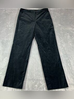 J. Crew Black Straight-Leg- Black Velvet Pants-Kate -size 6